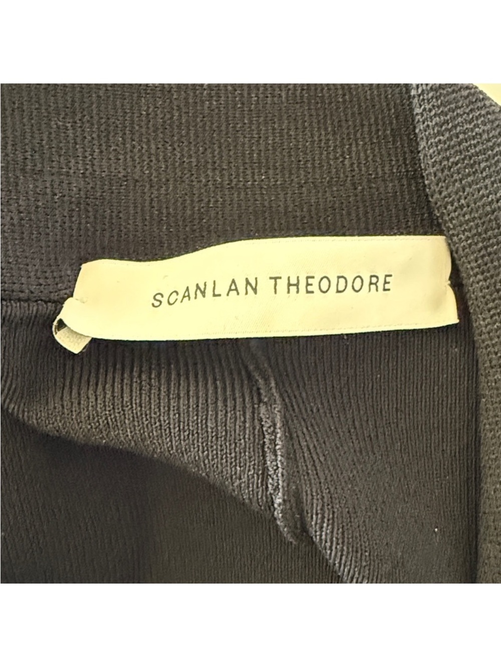NWT SCANLAN THEODORE CREPE KNIT DRAPE FRONT BLACK JACKET SIZE M - Picture 7 of 11